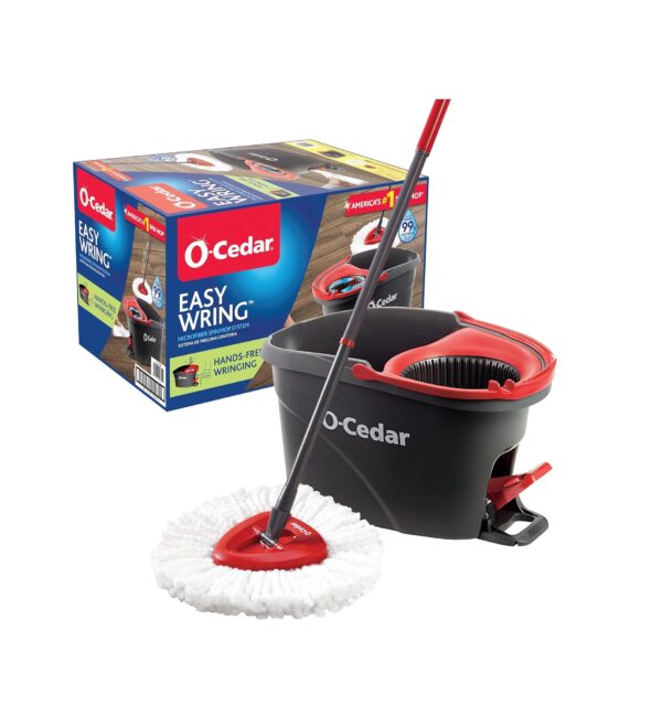 Floor Cleaning Spin Mop And Bucket 2-in-1 Microfibre Mop Head Assorted